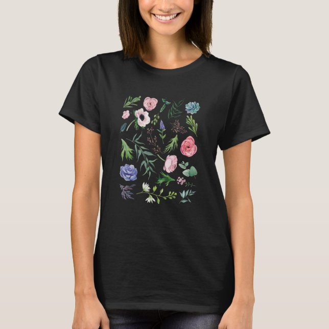 Camiseta Dama Louca De Flores De Água Com L (Frente)