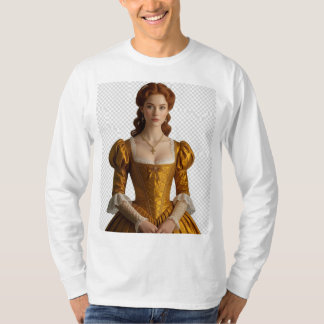 Camiseta “Dama Renacentista Dorada – Arte Elegante y Realis