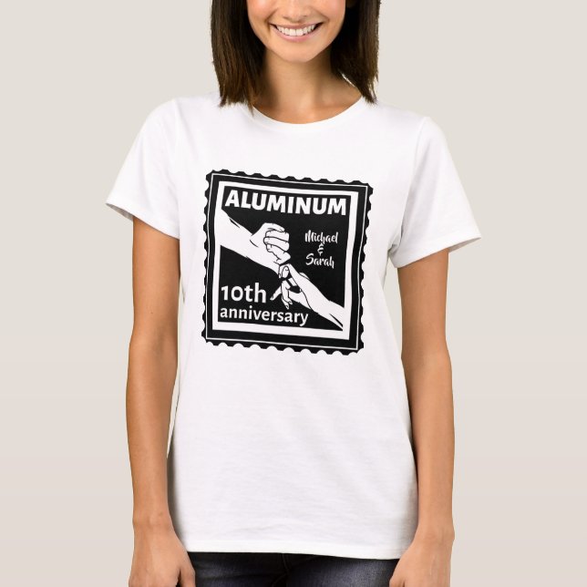 Camiseta Dama tradicional de 10 anos de casamento do ALUMÍN (Frente)