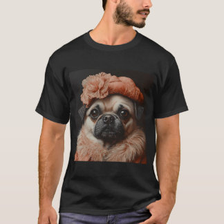 Camiseta Dama Vitoriana Pug - Bonita Pequena Dama Pug - Est