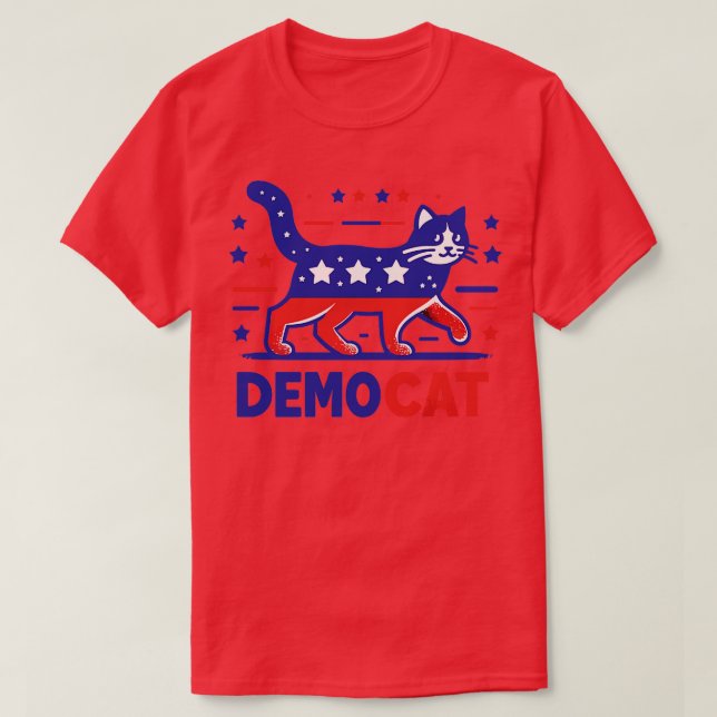 Camiseta Damas De Gato Democat Para Kamala (Frente do Design)