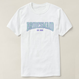 Camiseta Damas de honra aqua + bege com listras navy Bachel