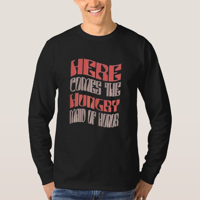 Camiseta Damas de Honra com Fome Retro Correspondente Bache (Frente)