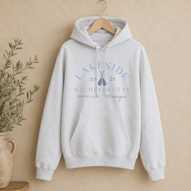 Camiseta Damas de Honra de Lago Costeiro Solteira (Coastal Lake Bachelorette Bridesmaid Hoodie)