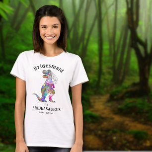 Camiseta Damas de honra engraçadas de casamento de dinossau