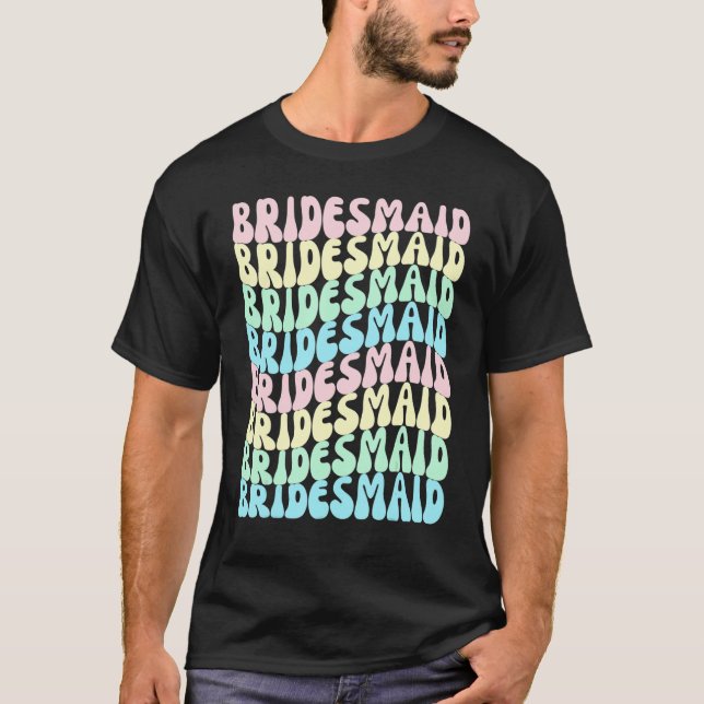 Camiseta Damas de Honra Eu Faço Equipe Retro Despedida de S (Frente)