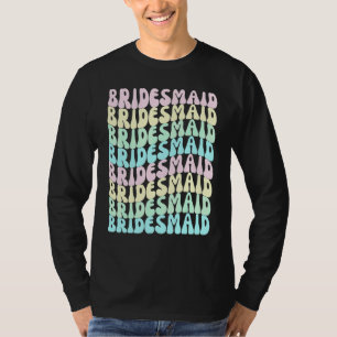 Camiseta Damas de Honra Eu Faço Tripulação Retro Despedida