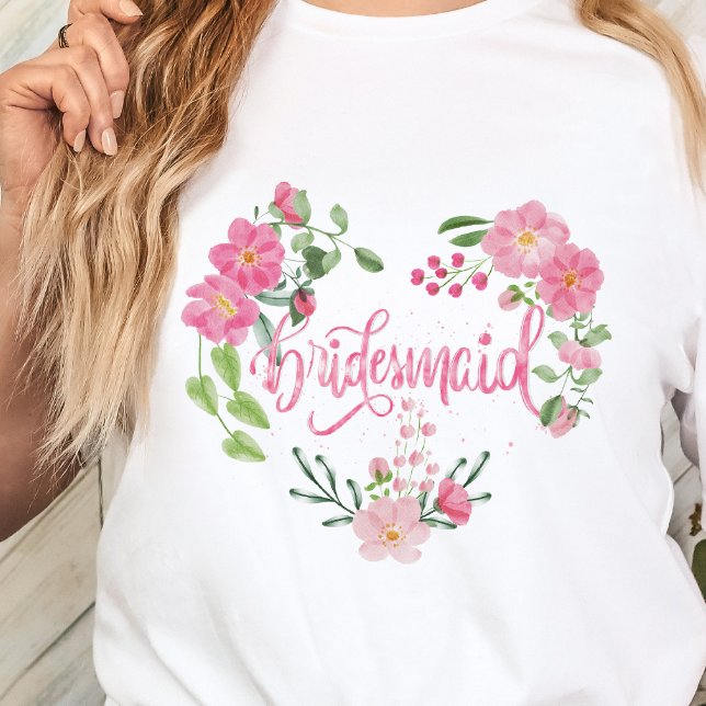 Camiseta Damas de Honra Florais para Casamento (Floral Bridesmaid Tshirt)