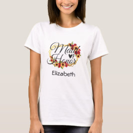 Camiseta Damas de Honra Girassóis Rosas Presente Floral