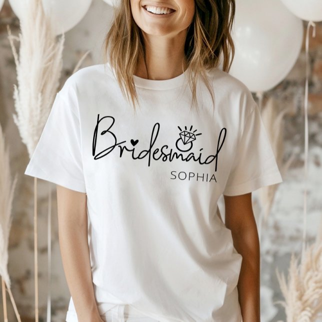 Camiseta Damas de Honra Personalizadas na Moda (Criador carregado)