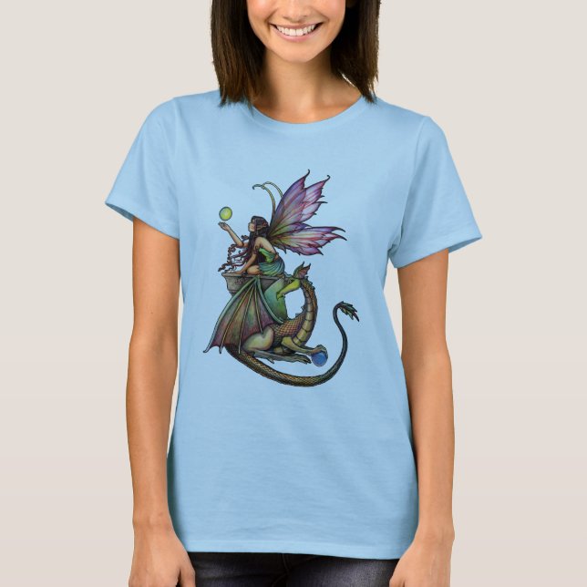 Camiseta Damas Góticas Fada e Dragão (Frente)