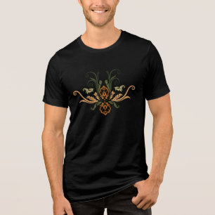 Camiseta Damasceno Clássico Geométrico com Flora e Ramos 