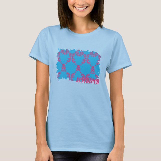 Camiseta Damask Magenta-Aqua 4 (Frente)