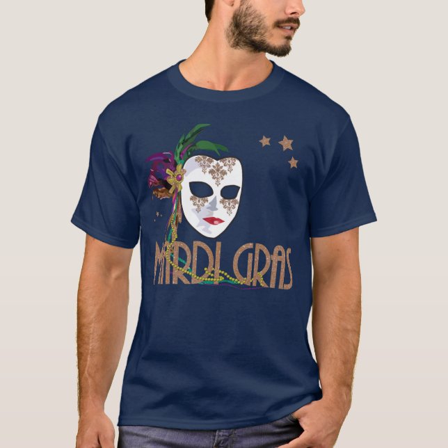 Camiseta Damask Mardi Gras (Frente)