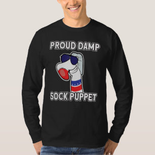 Camiseta Damp Sock Puppet Policy Cote Memória Irônica Orgul
