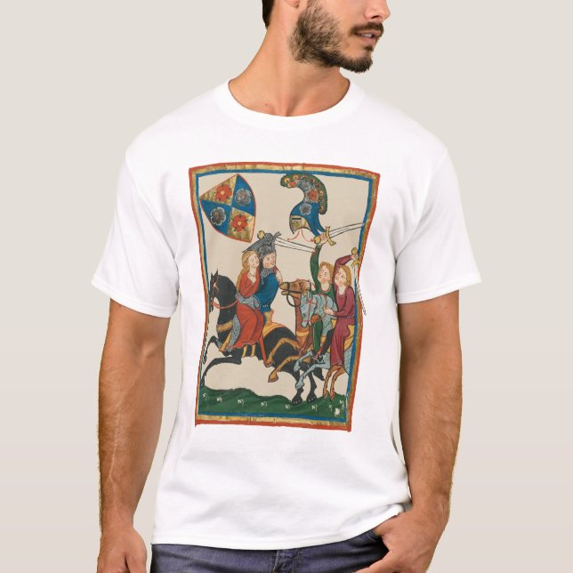 Camiseta Damsel Em Perigo, Arte Medieval Do Século 14 (Frente)
