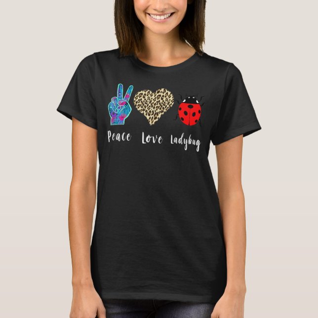 Camiseta Damybug Entomology Love Peace Ladybug Insect (Frente)
