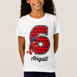 Camiseta Damybug Miraculoso e 6 de Cat Noir Aniversário