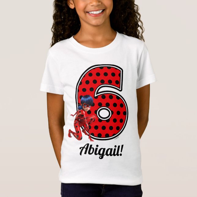 Camiseta Damybug Miraculoso e 6 de Cat Noir Aniversário (Frente)