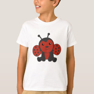 Camiseta Damybug Red Cute Animais Para Crianças