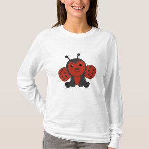 Camiseta Damybug Red Cute Animais Para Crianças