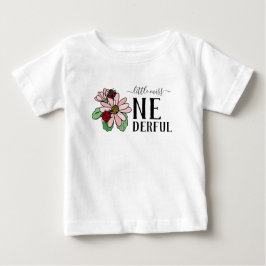Camiseta Damybugs Rosa Daisies Pequena Miss Onelinda