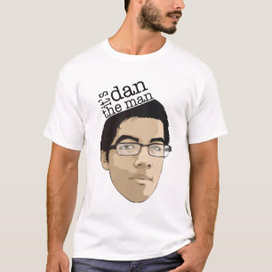 Camiseta dan o T da cara do homem