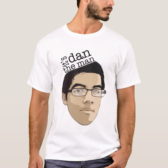 Camiseta dan o T da cara do homem (Frente)