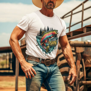 Camiseta Dança Arco-Íris Um Peixe Vibrante Salta Da Água