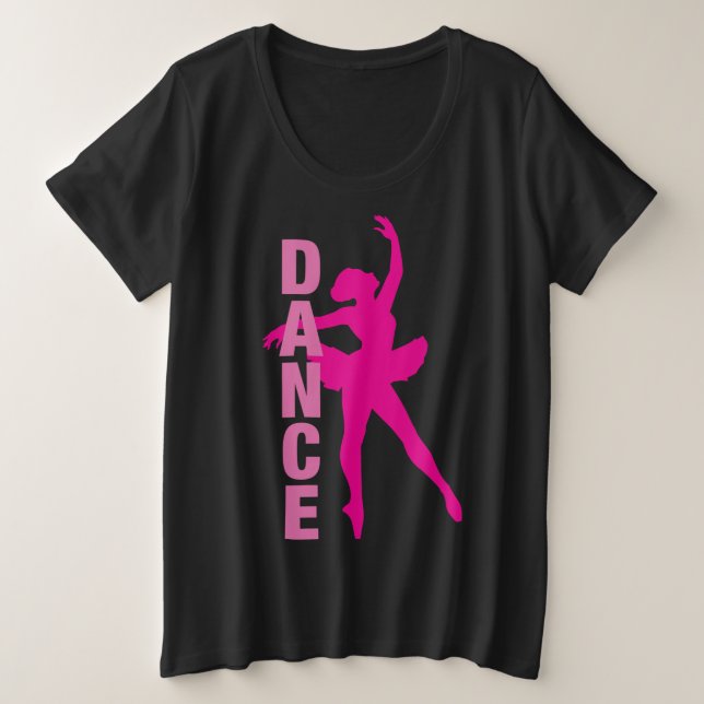 Camiseta Dança Ballerina Rosa Quente (Frente do Design)