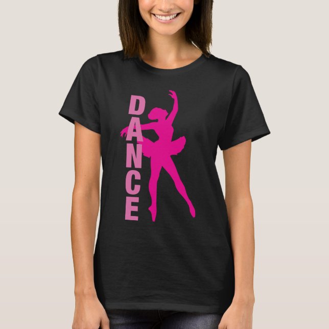 Camiseta Dança Ballerina Rosa Quente (Frente)