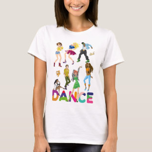 Camiseta Dança Colorida Positiva Engraçada