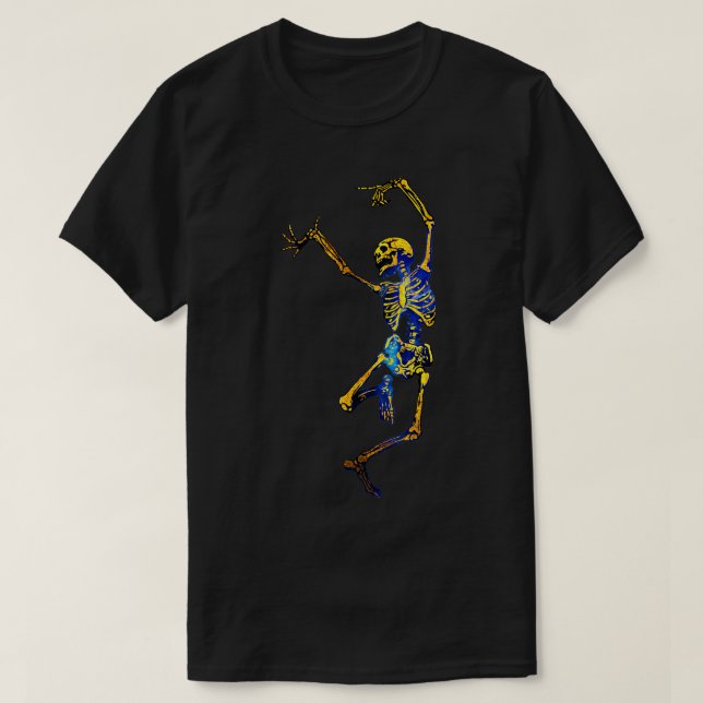 Camiseta Dança com morte Dourada invertida (Frente do Design)