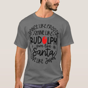 Camiseta Dança Como Um Rudolph Brilhante Engelado Dá Aos Pa