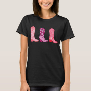Camiseta Dança Country em Linha de Cowgirl, Bota Cowboy Wes