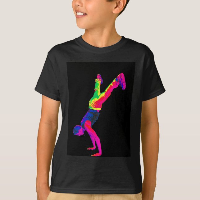 Camiseta Dança da rua - Multi-Cor, parte traseira preta (Frente)