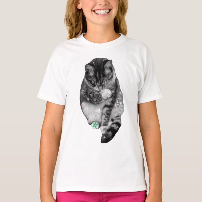 Camiseta Dança de Bigode Floco de Neve (Frente)