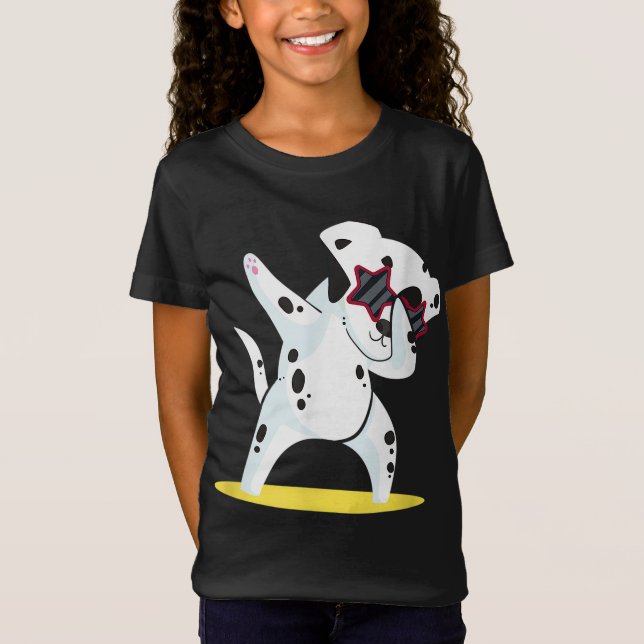 Camiseta Dança De Cachorro De Dávido Dalmaciano I Dalmatite (Frente)