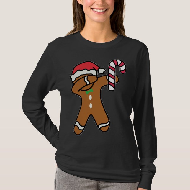 Camiseta Dança de Canas de Pimenta de Pão de Natal (Frente)