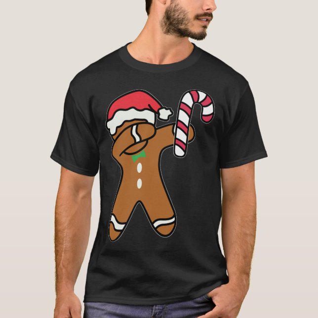 Camiseta Dança de Canas de Pimenta de Pão de Natal (Frente)