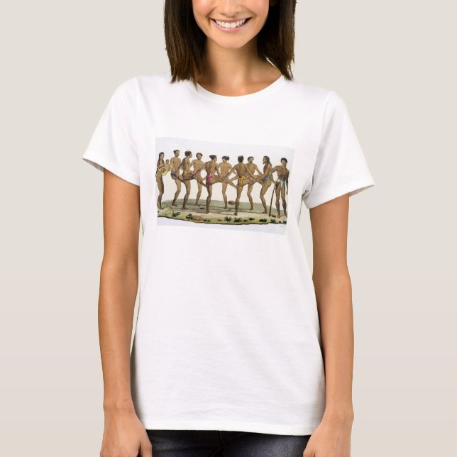 Camiseta Dança de Caroline Islanders, prato 22 de Le (Frente)
