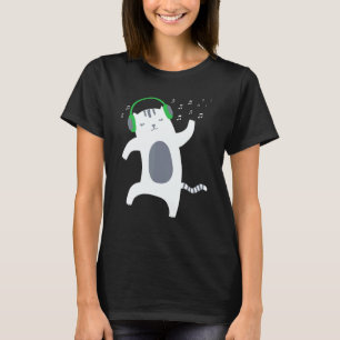 Camiseta Dança De Gato Para Mulheres Música