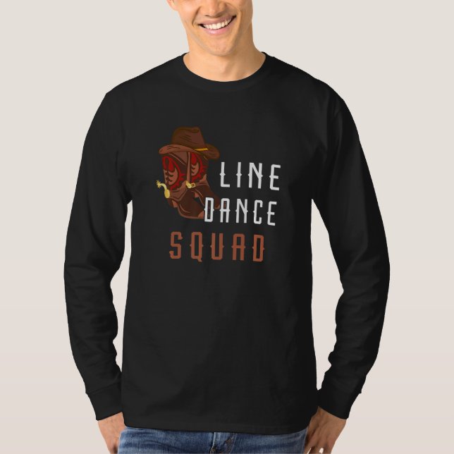 Camiseta Dança de Linha Dança de Linha Dançando Tripulação  (Frente)