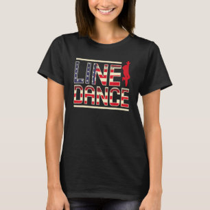 Camiseta Dança de Linha Vintage EUA Dança de Bandeira Count