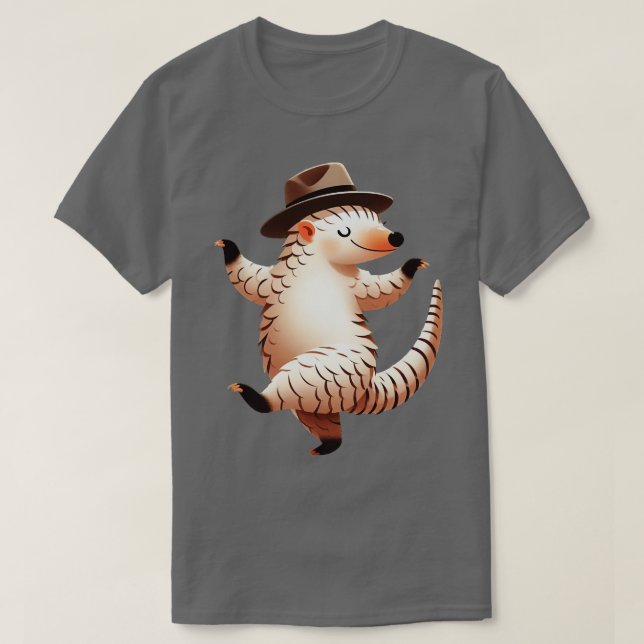 Camiseta Dança de Pangolin Bonito (Frente do Design)