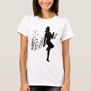 Camiseta Dança de passo alto ao som