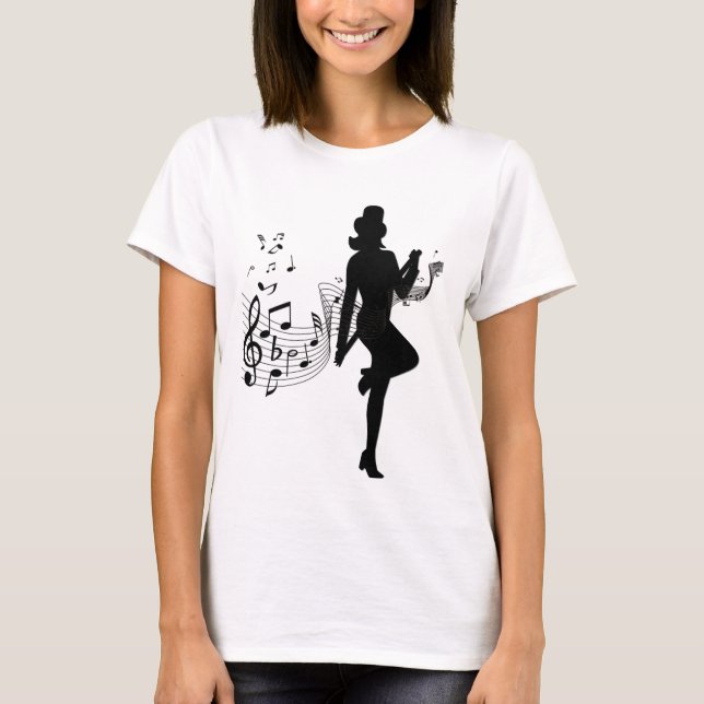 Camiseta Dança de passo alto ao som (Frente)