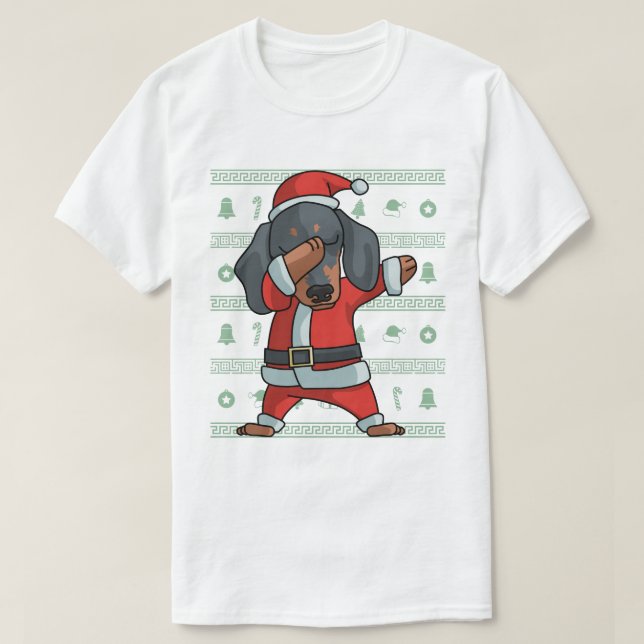 Camiseta Dança de toque ligeiro da solha do Natal do (Frente do Design)