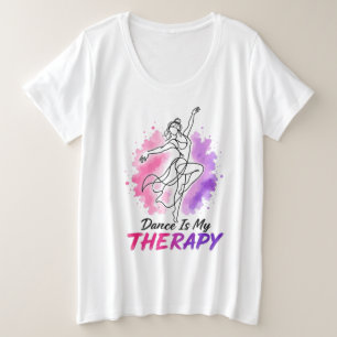 Camiseta Dança é Minha Terapia Dançarino Design Aquarela