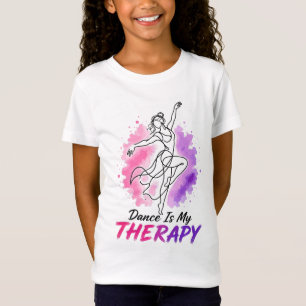 Camiseta Dança É Minha Terapia Desenho Aquarela Dançarina